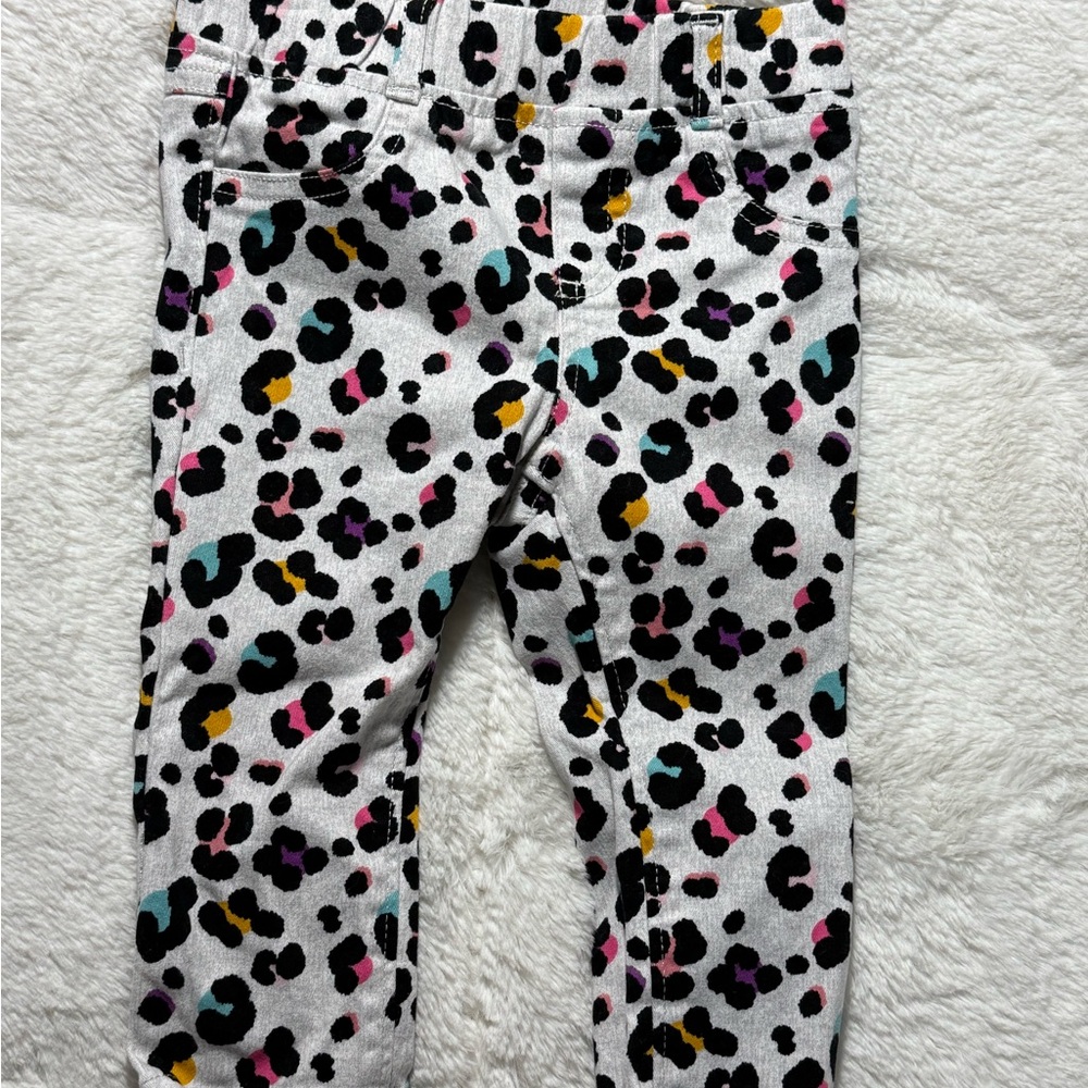 Girls Garanimals Neon Leopard Print Gray Jeggings Sz 12mo